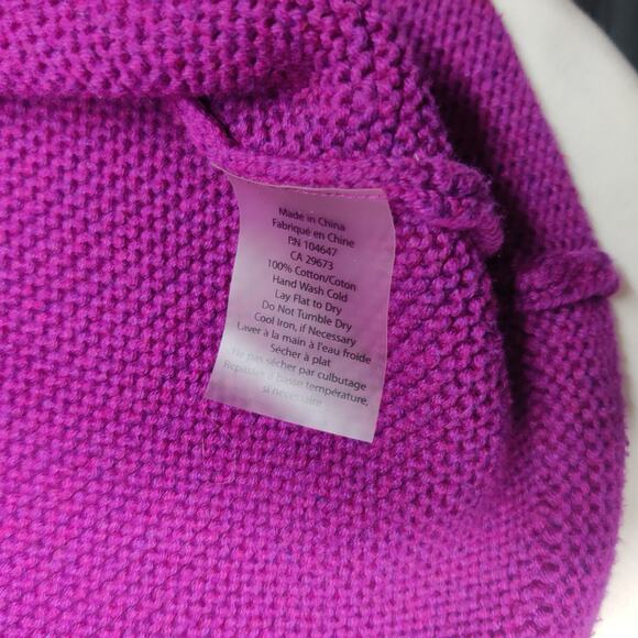 Kinross Garter Stitch Cotton Boxy Fisherman Cardigan Black Cherry XS Heritage - Picture 8 of 10